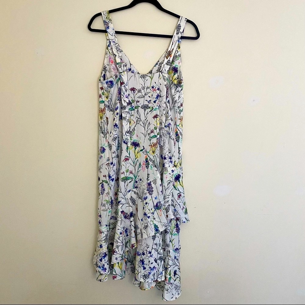 H&M Crêpe Floral Ruffle Hem Midi Dress Size 6 - Picture 4 of 12